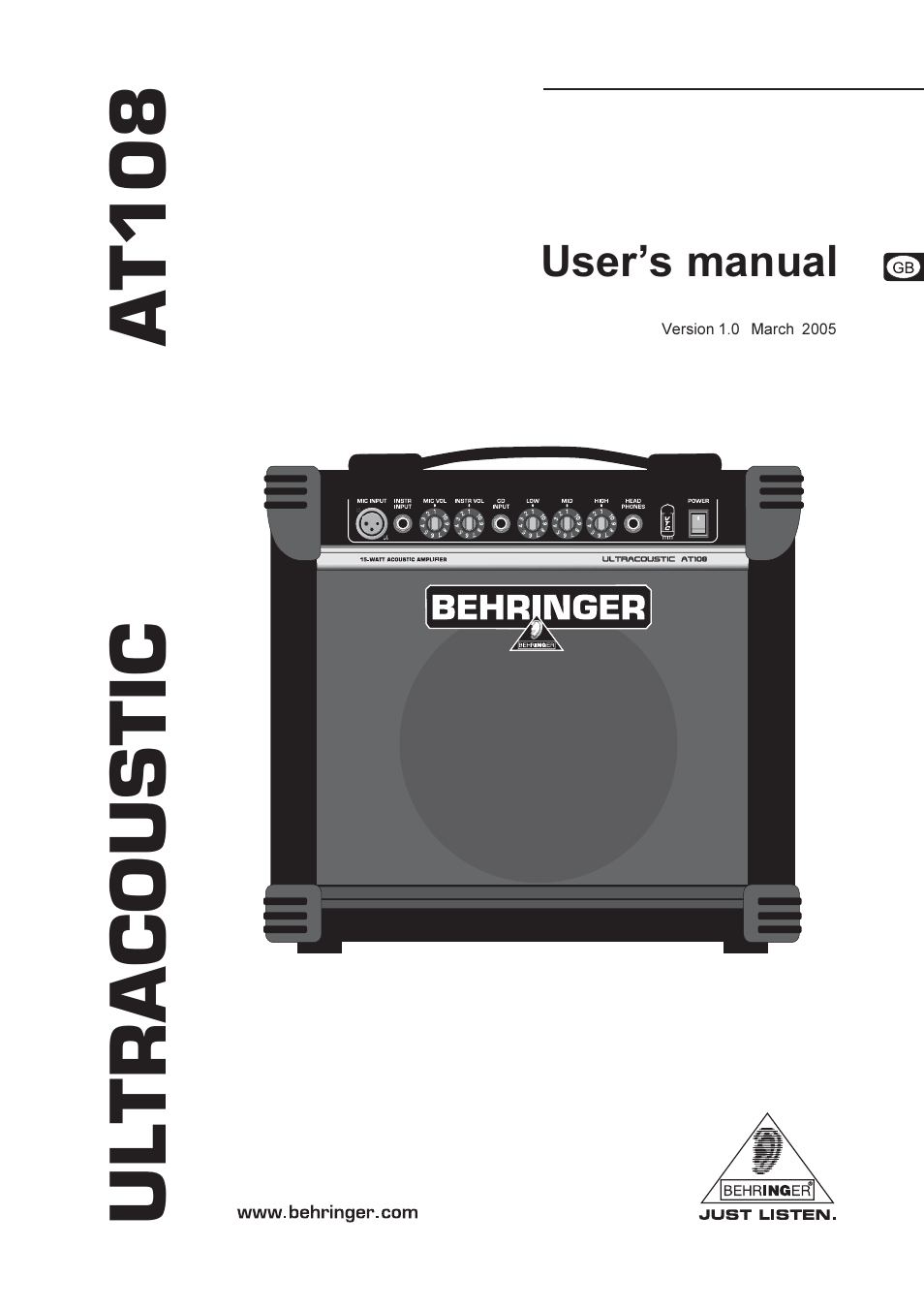 Behringer AT108 User Manual | 8 pages