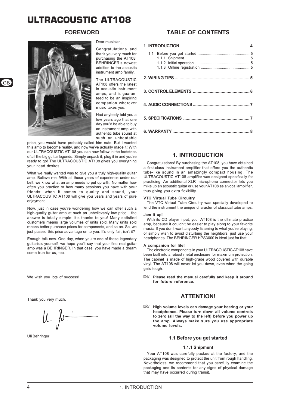 Behringer AT108 User Manual | Page 4 / 8