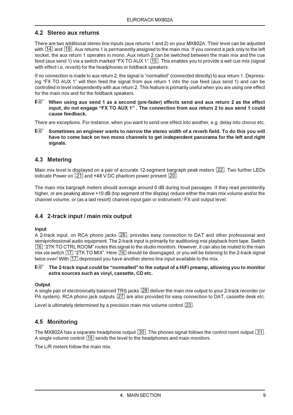 Behringer EURORACK MX802A User Manual | Page 5 / 9