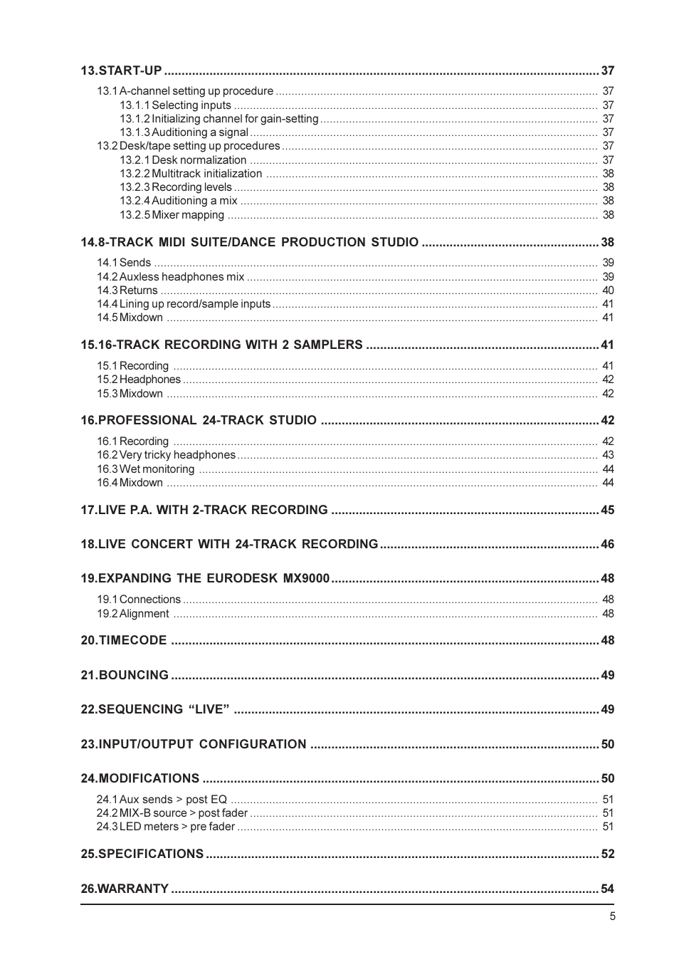 Behringer MX9000 User Manual | Page 5 / 57