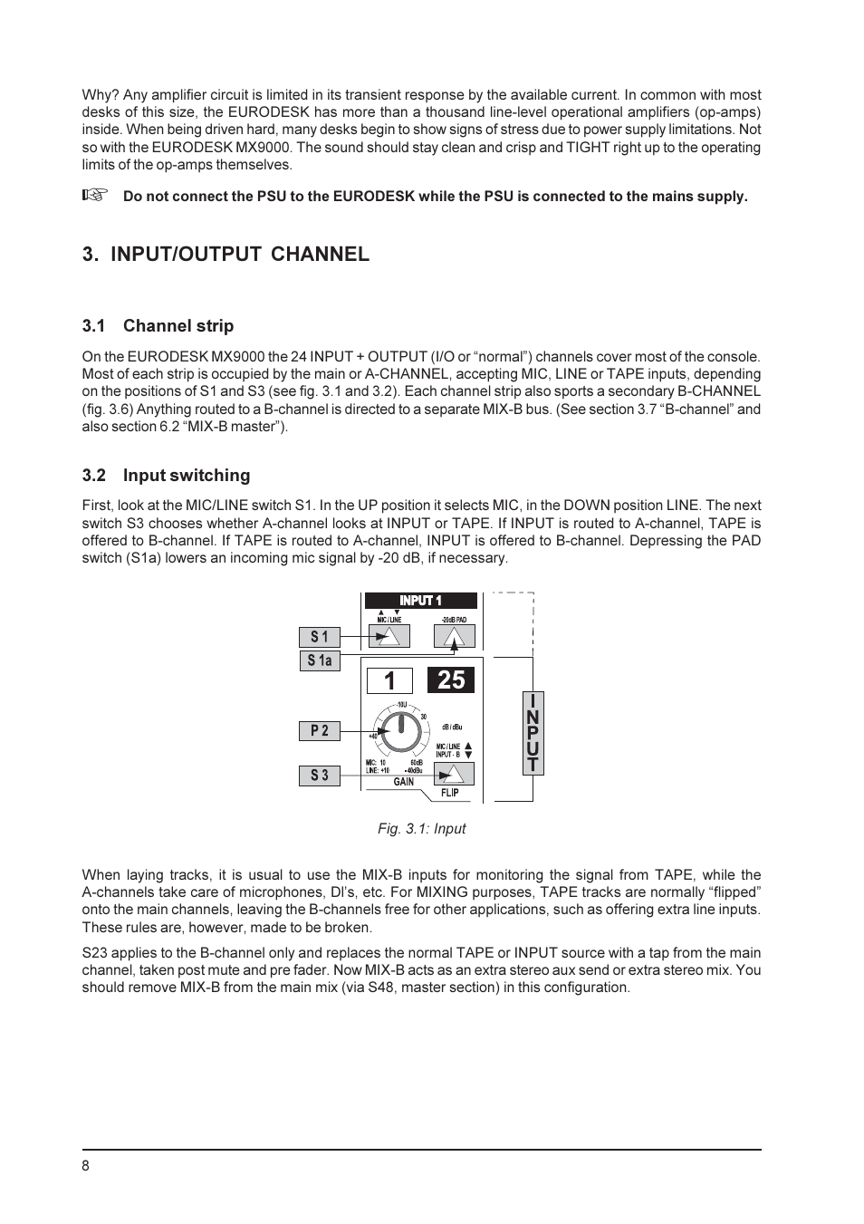 Input/output channel | Behringer MX9000 User Manual | Page 8 / 57