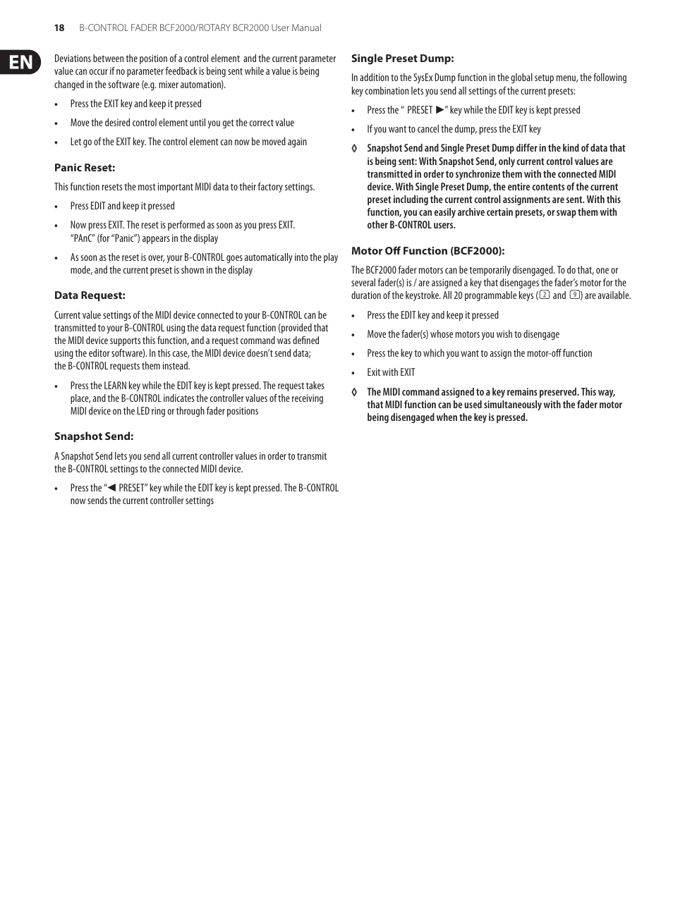 Behringer B-Control Fader/Rotary BCF2000 User Manual | Page 18 / 23