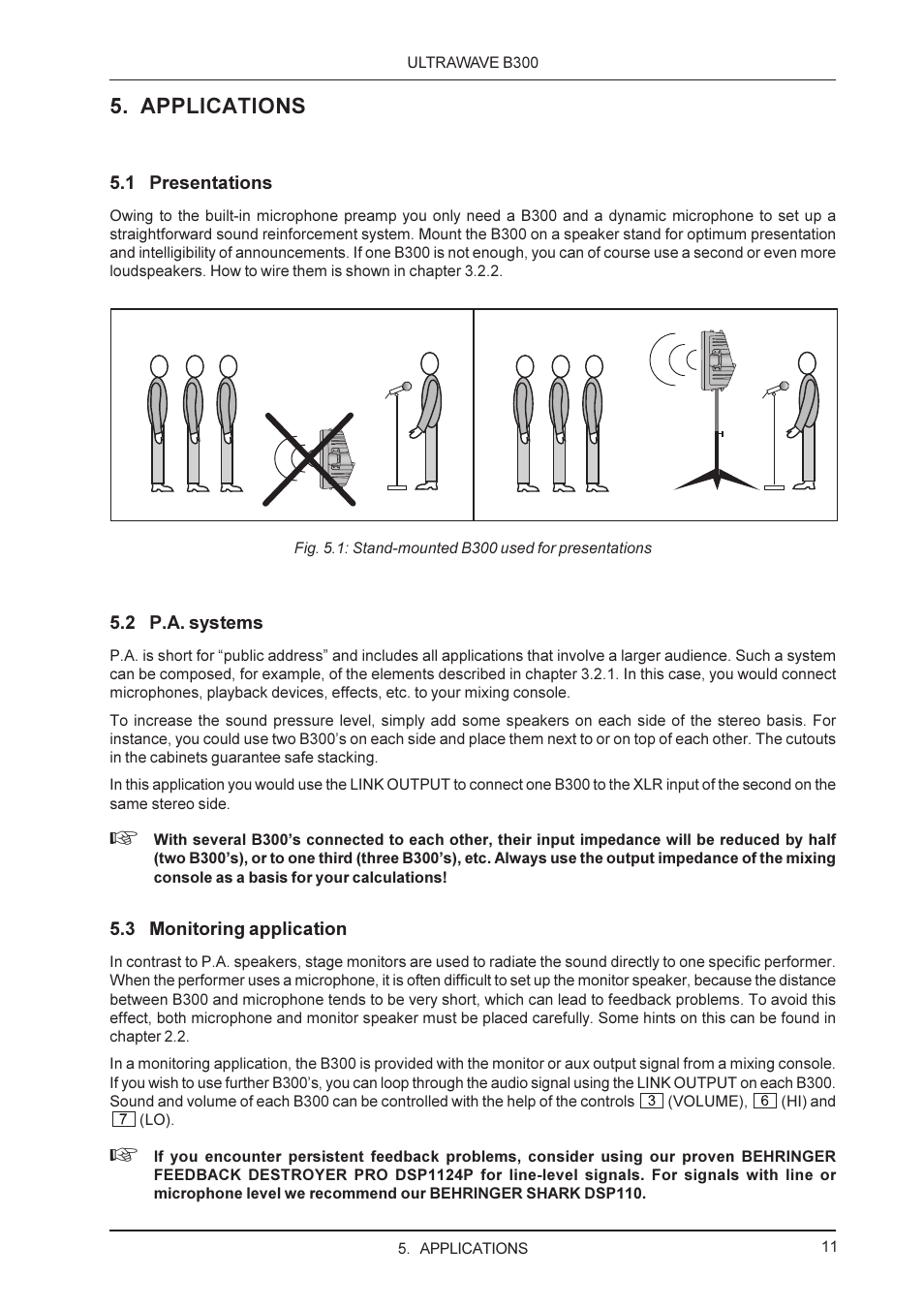 Applications | Behringer ULTRAWAVE B300 User Manual | Page 11 / 13