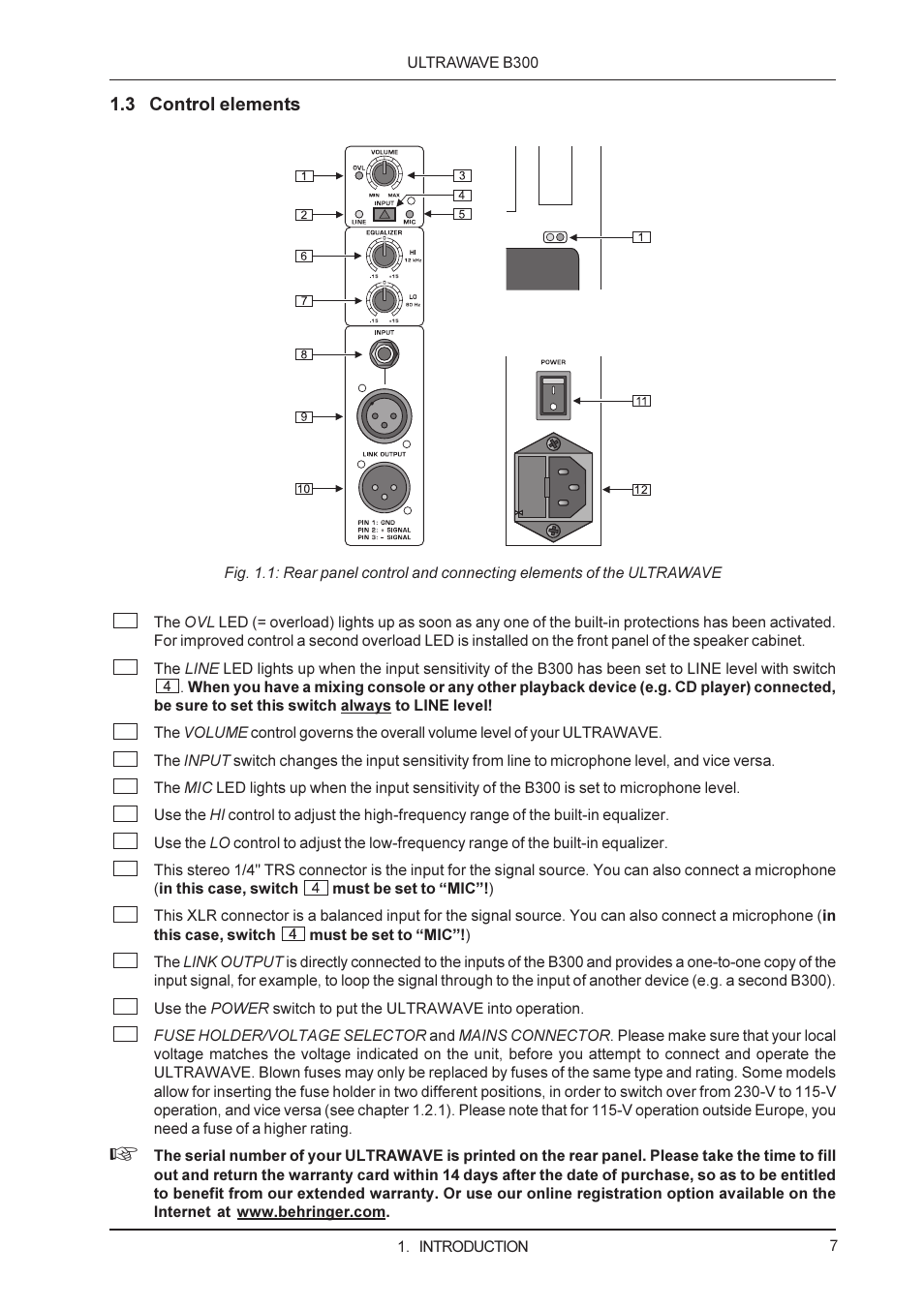 Behringer ULTRAWAVE B300 User Manual | Page 7 / 13
