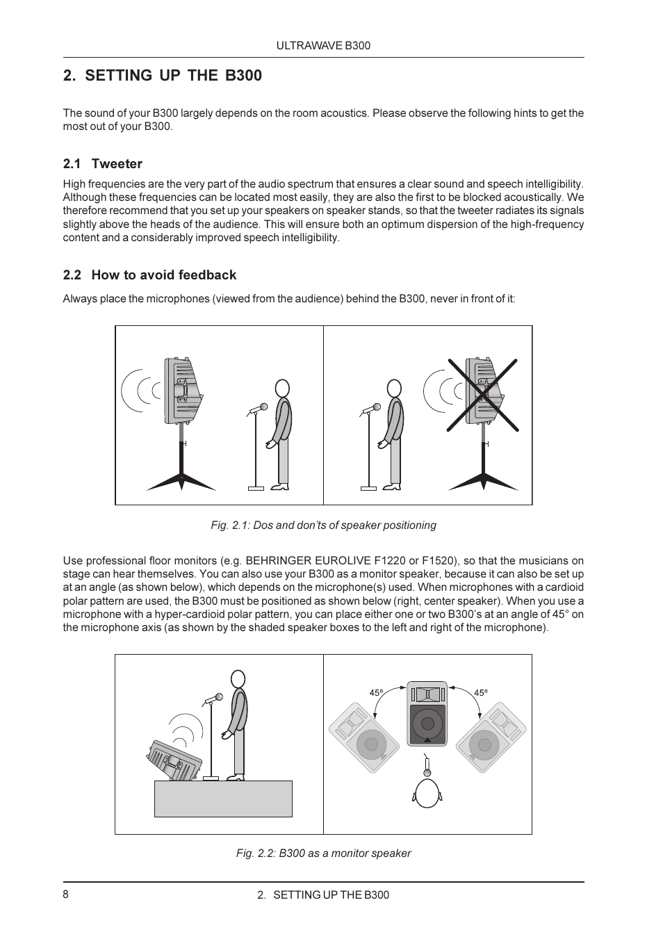 Setting up the b300 | Behringer ULTRAWAVE B300 User Manual | Page 8 / 13