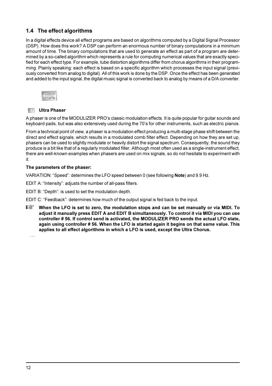 4 the effect algorithms | Behringer DSP1200P User Manual | Page 12 / 42
