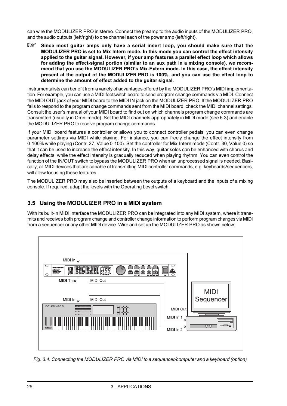 5 using the modulizer pro in a midi system, 6 saving data via midi | Behringer DSP1200P User Manual | Page 26 / 42
