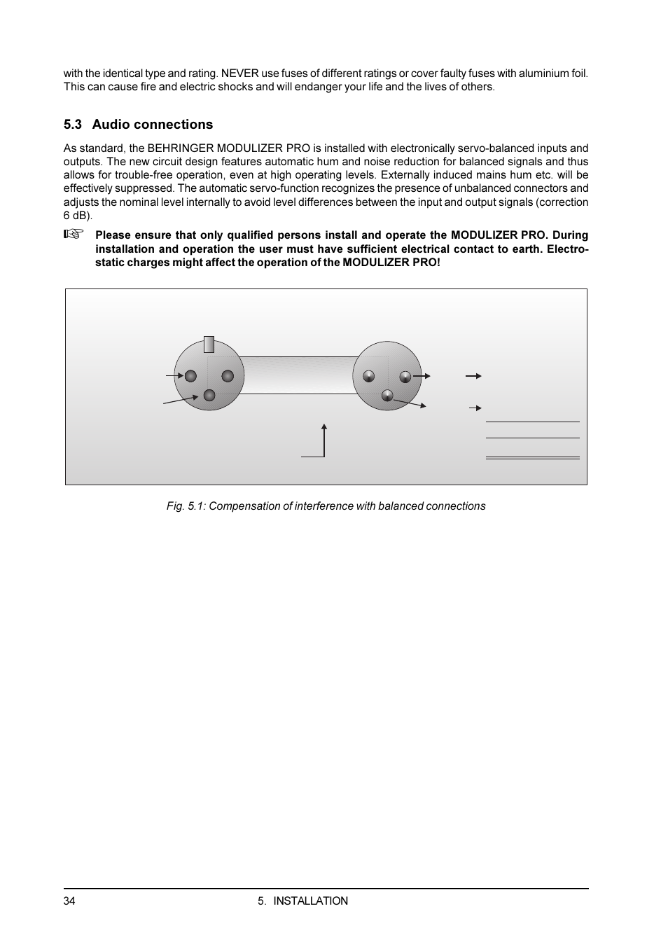 3 audio connections | Behringer DSP1200P User Manual | Page 34 / 42