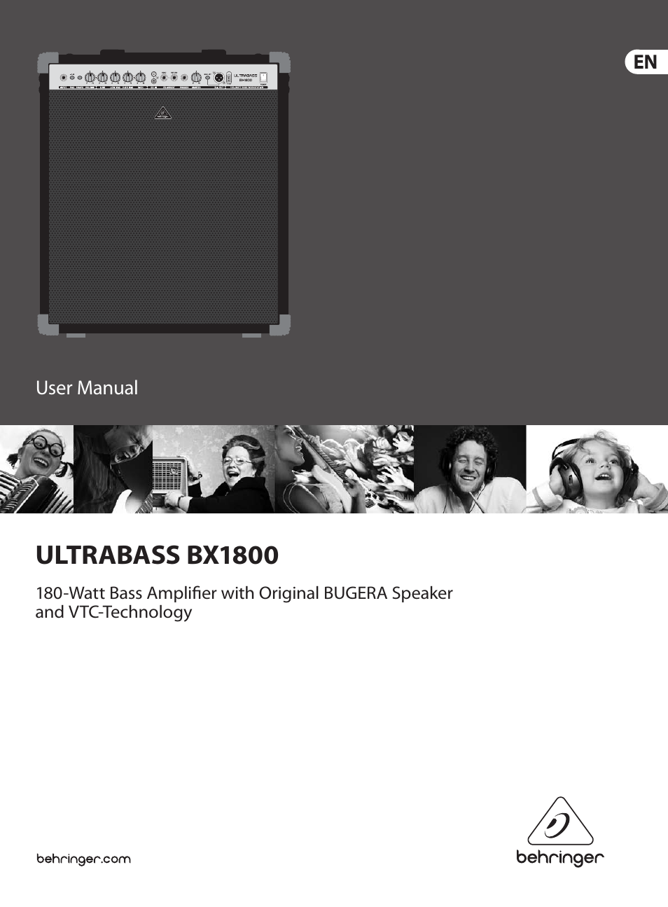 Behringer 180-Watt Bass Amplifier with Original BUGERA Speaker and VTC-Technology BX1800 User Manual | 9 pages