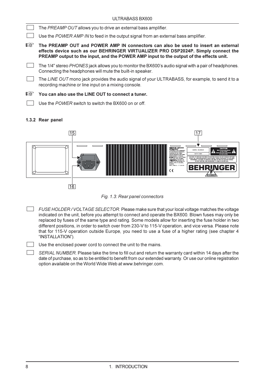 Behringer BX600 User Manual | Page 8 / 12