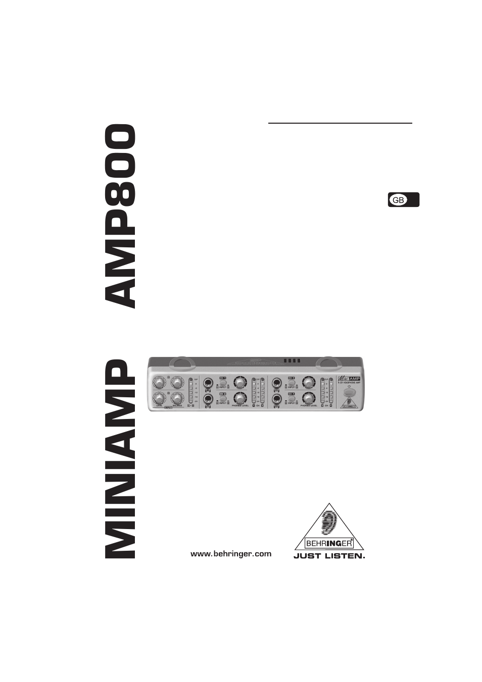 Behringer MINIAMP AMP800 User Manual | 13 pages