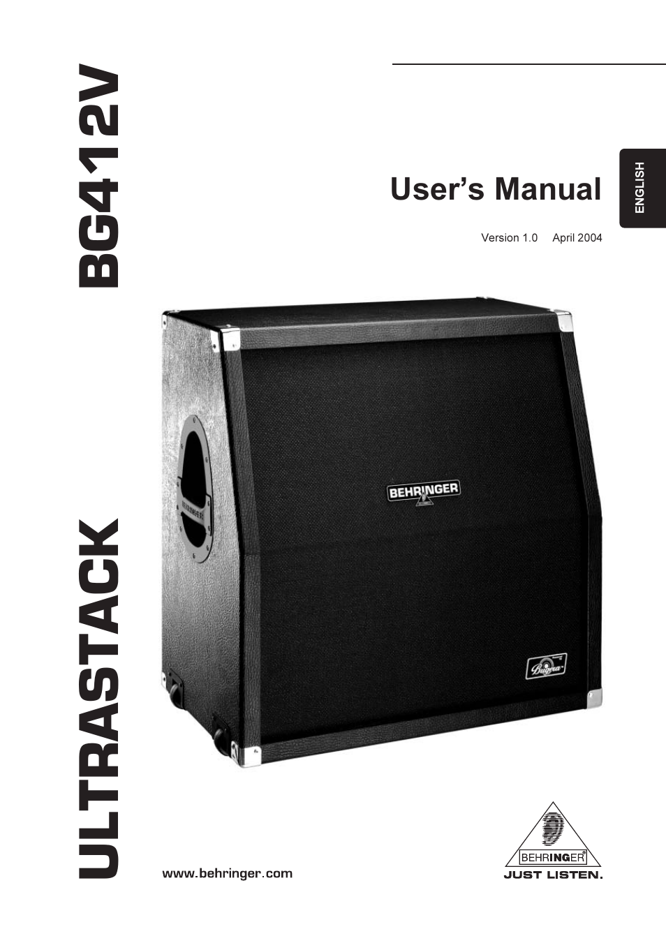 Behringer BG412V User Manual | 3 pages