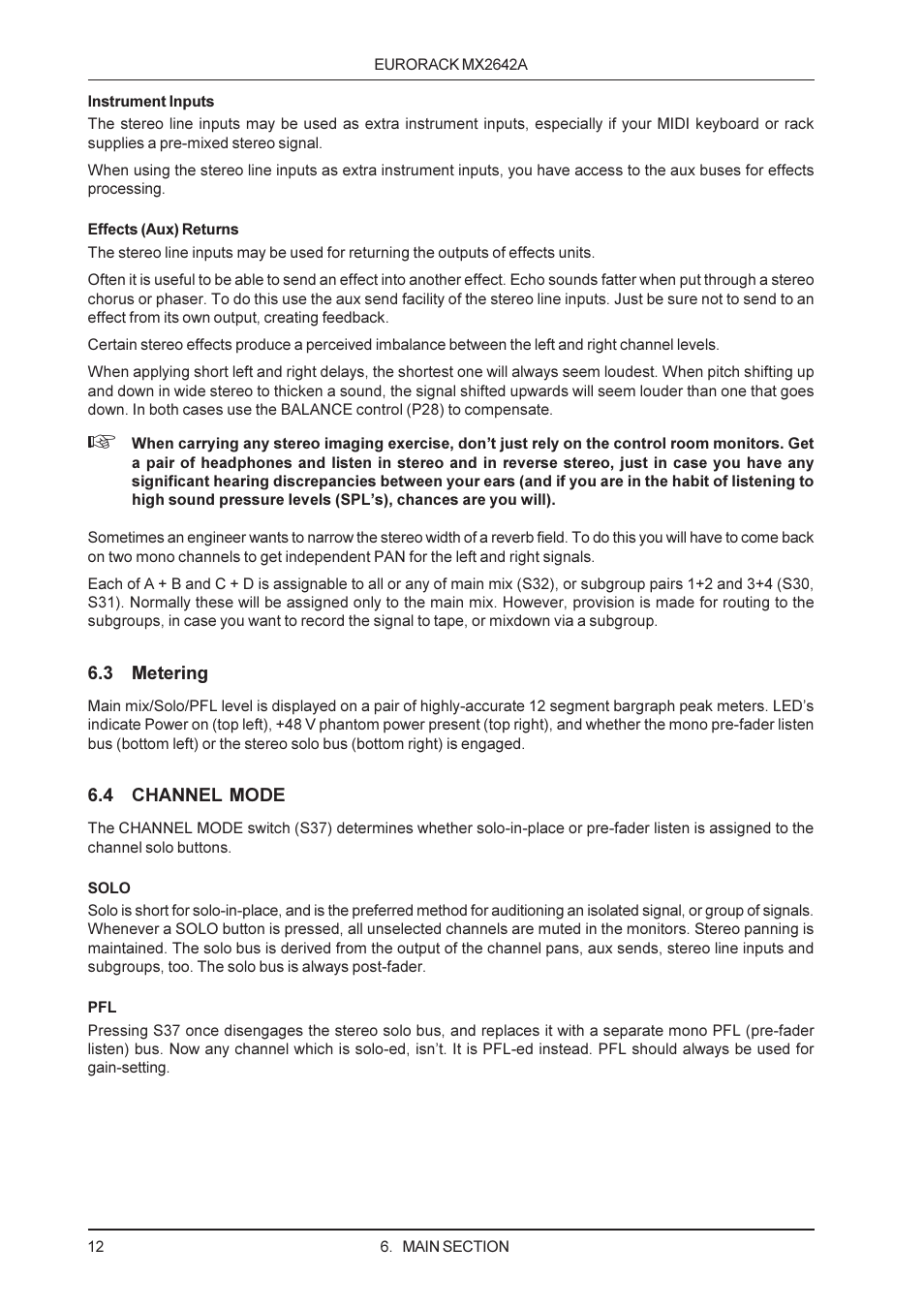 Behringer MX2642A User Manual | Page 12 / 22