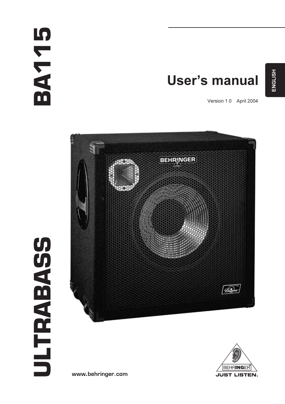 Behringer BA115 User Manual | 9 pages