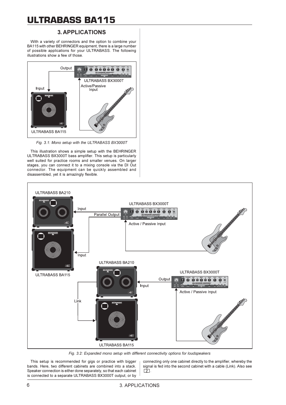 Ultrabass ba115, Applications | Behringer BA115 User Manual | Page 6 / 9