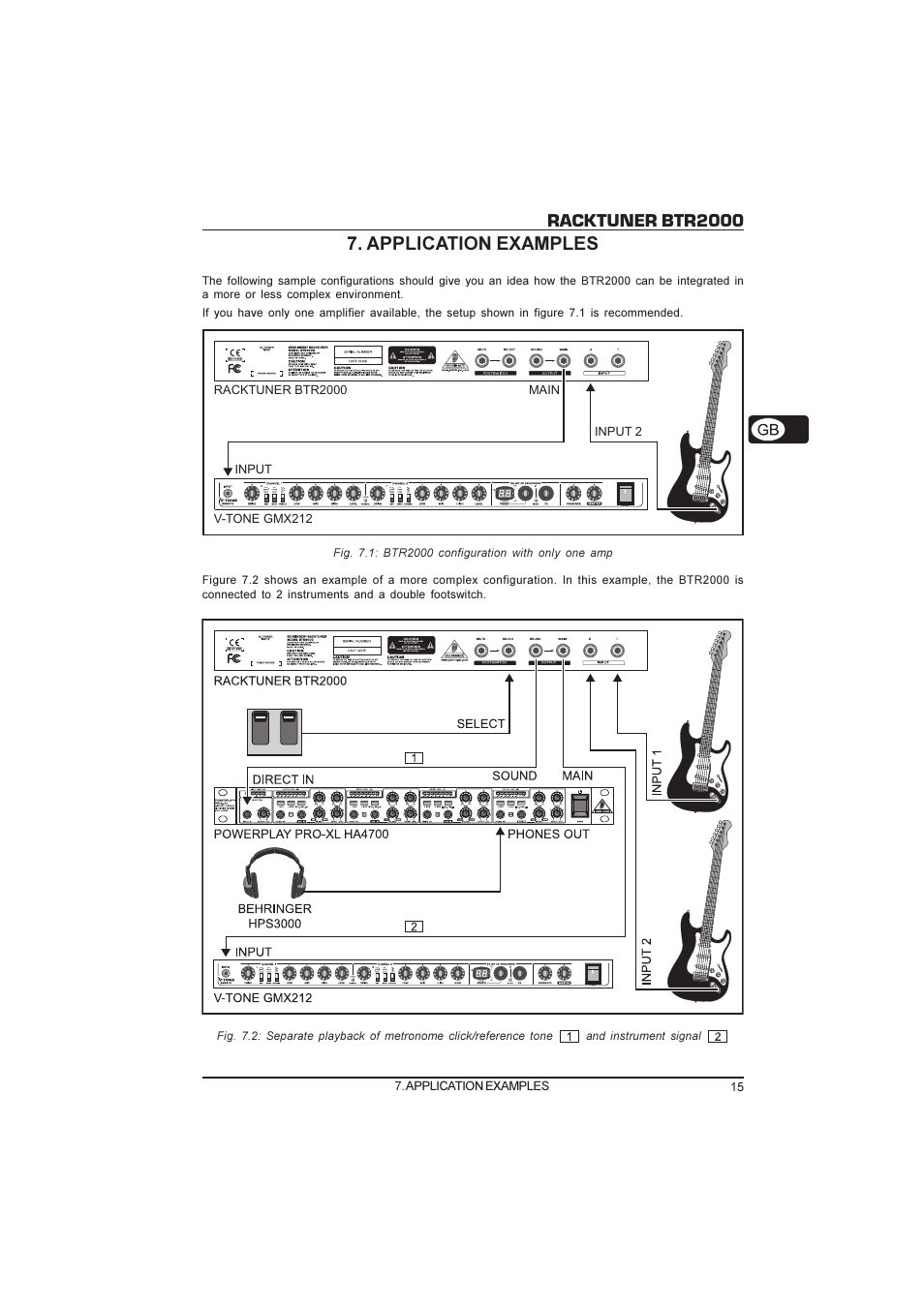 Racktuner btr2000, Application examples | Behringer Racktuner BTR2000 User Manual | Page 15 / 19