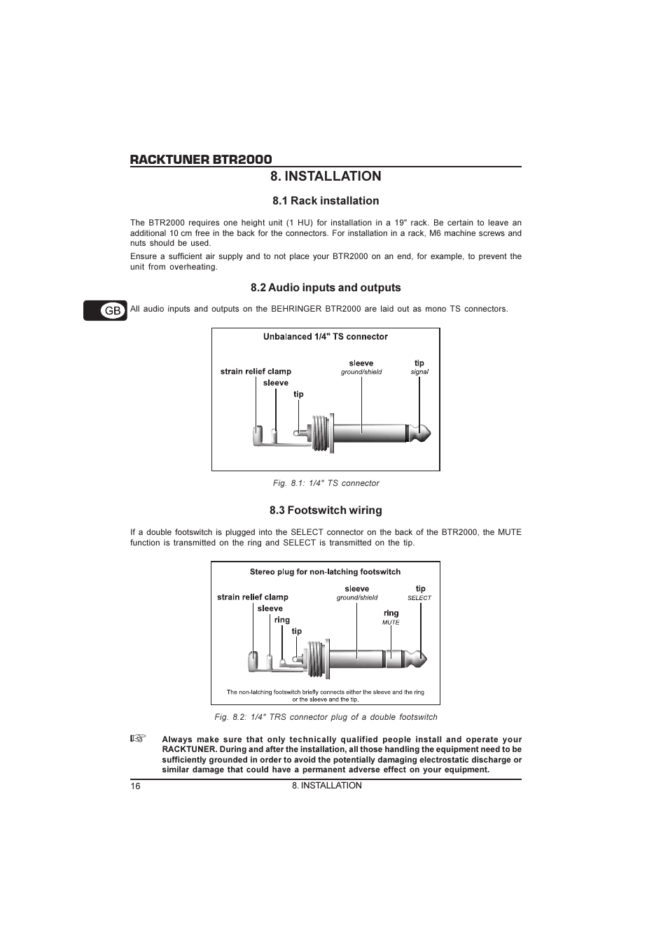 Behringer Racktuner BTR2000 User Manual | Page 16 / 19
