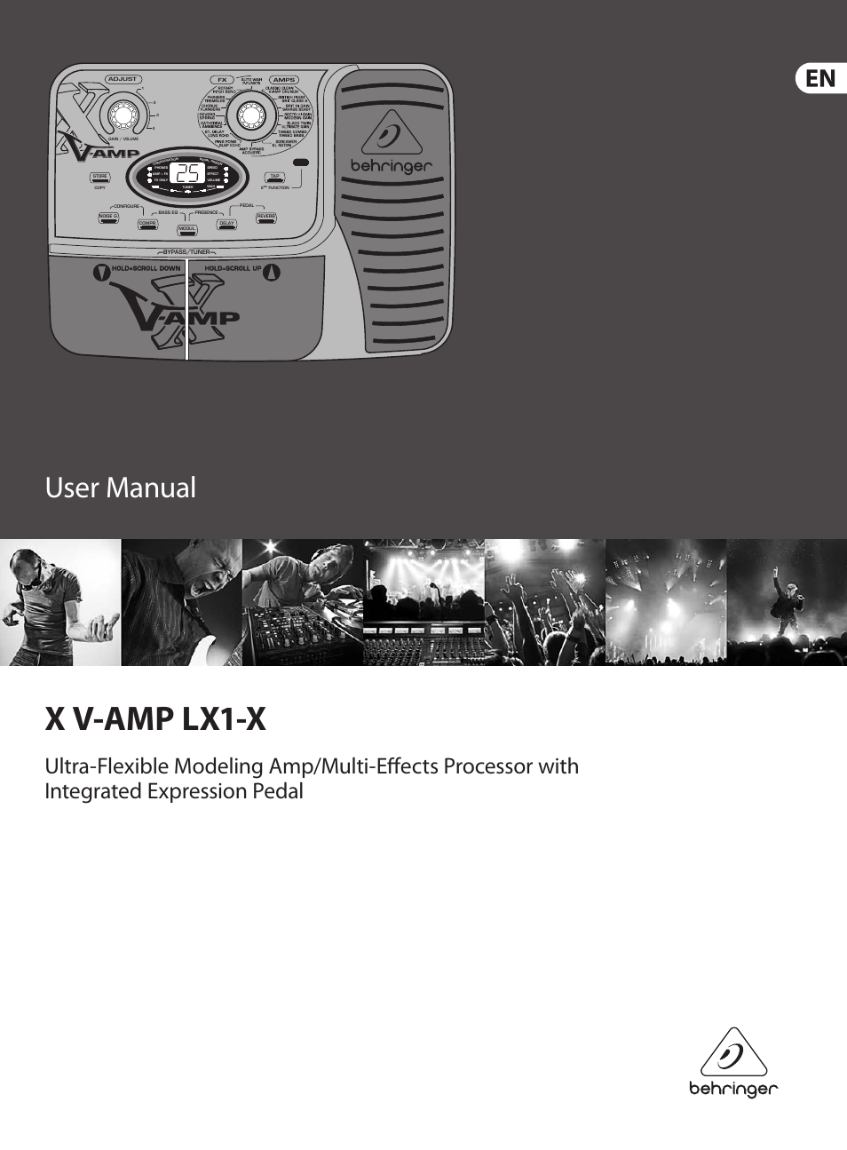 Behringer Ultra-Flexible Modeling Amp/Multi-Effects Processor with Integrated Expression Pedal X V-AMP LX1-X User Manual | 14 pages