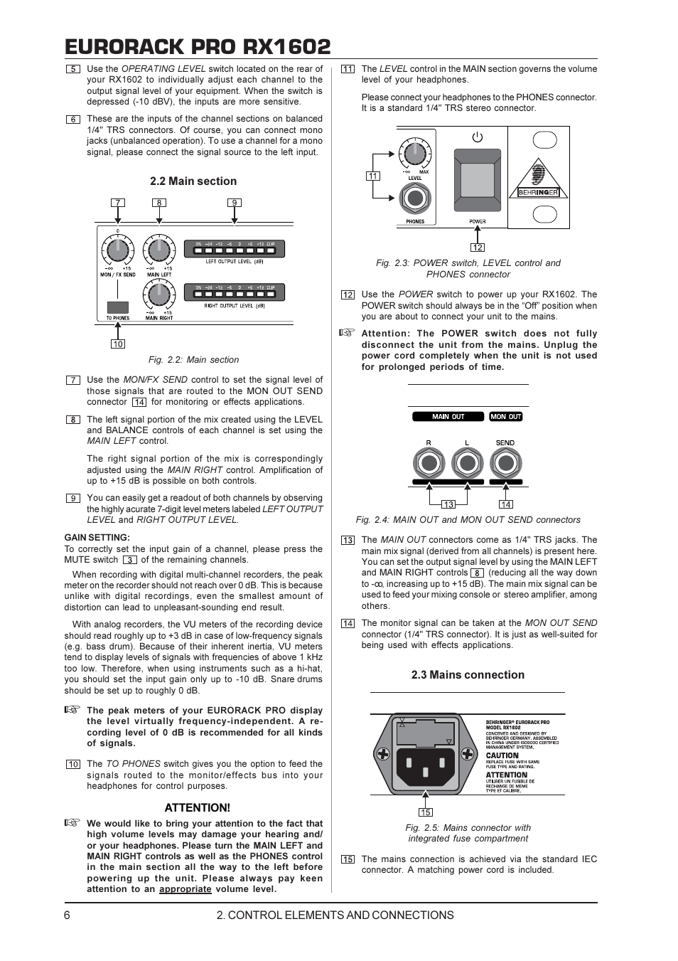 Eurorack pro rx1602 | Behringer RX1602 User Manual | Page 6 / 11