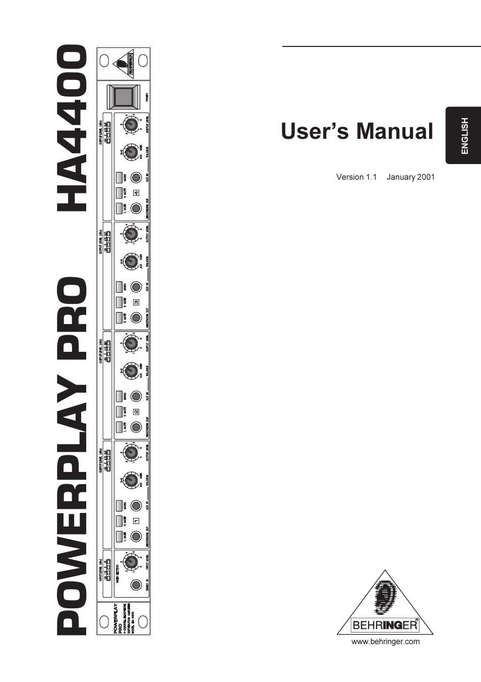 Behringer HA4400 User Manual | 16 pages