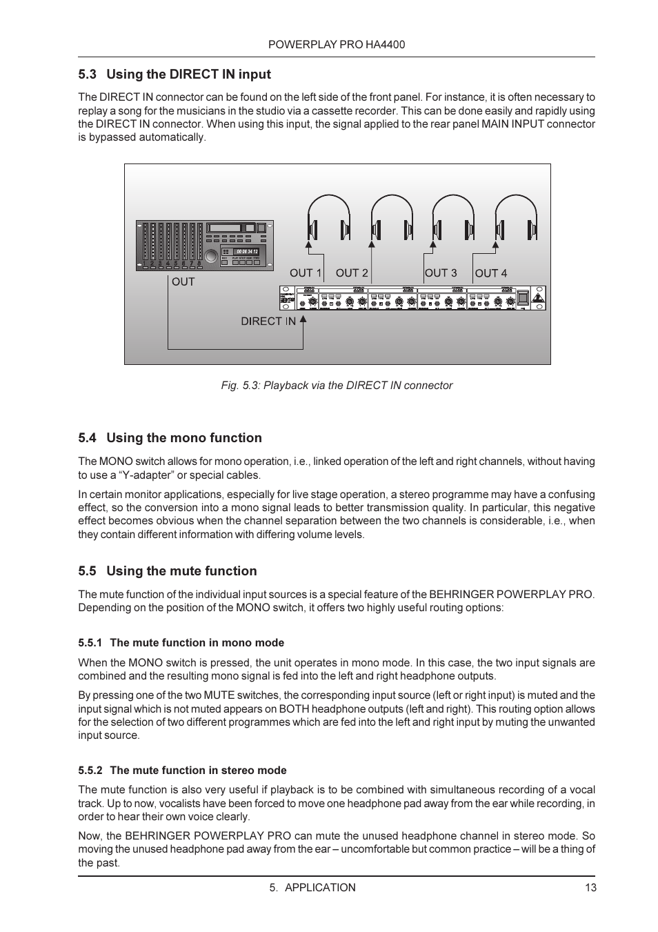 Behringer HA4400 User Manual | Page 13 / 16