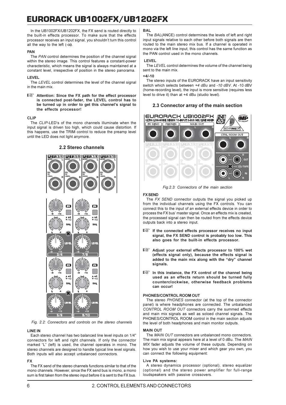 Behringer 1002FX User Manual | Page 6 / 12