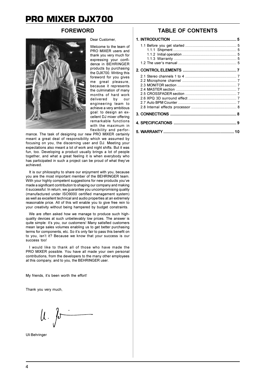 Behringer DJX700 User Manual | Page 4 / 10