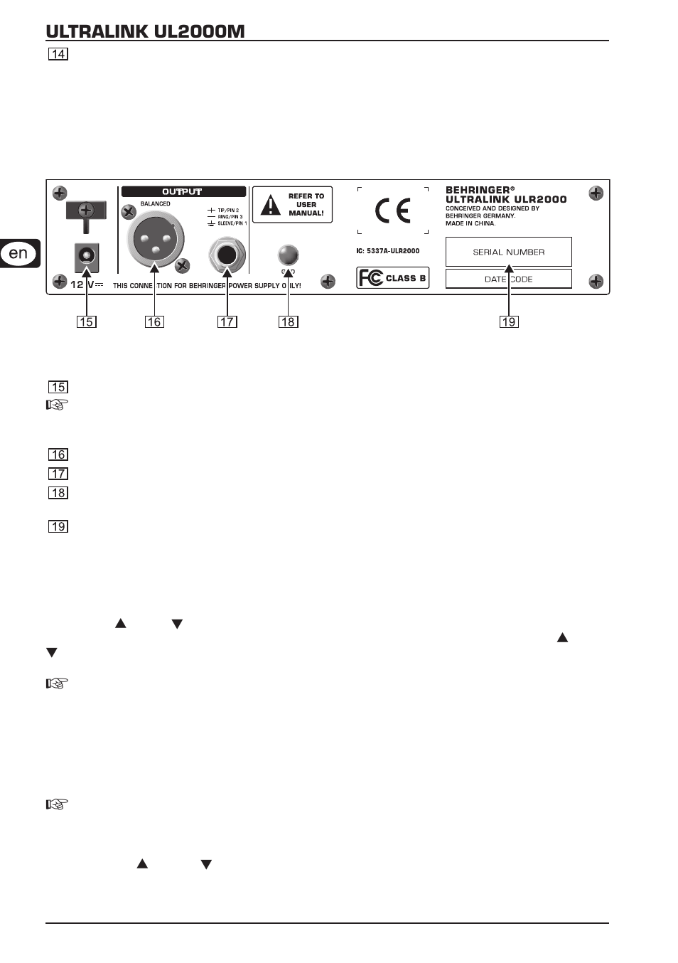Ultralink ul2000m, 2 menu items in detail | Behringer ULTRALINKUL2000M A50-13413-00005 User Manual | Page 8 / 24