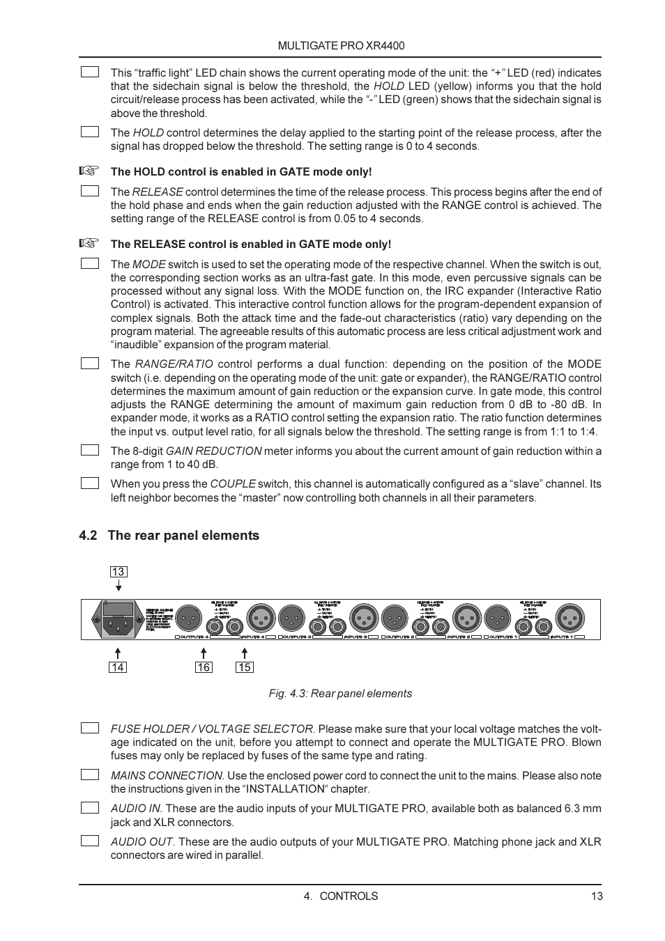 Behringer XR4400 User Manual | Page 13 / 22