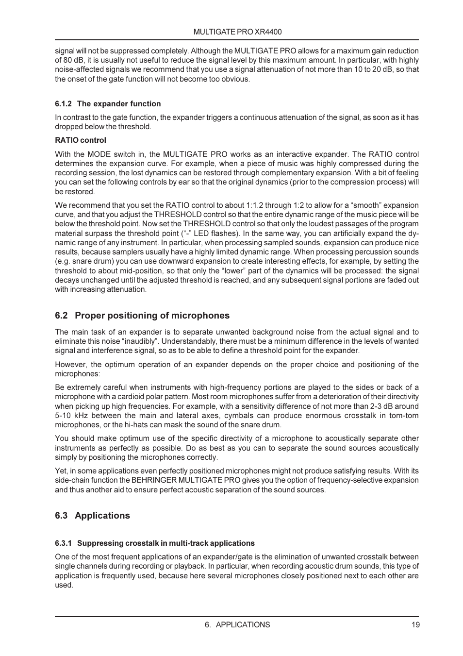 Behringer XR4400 User Manual | Page 19 / 22