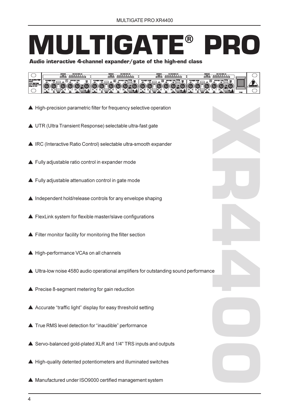 Xr4400, Multigate | Behringer XR4400 User Manual | Page 4 / 22