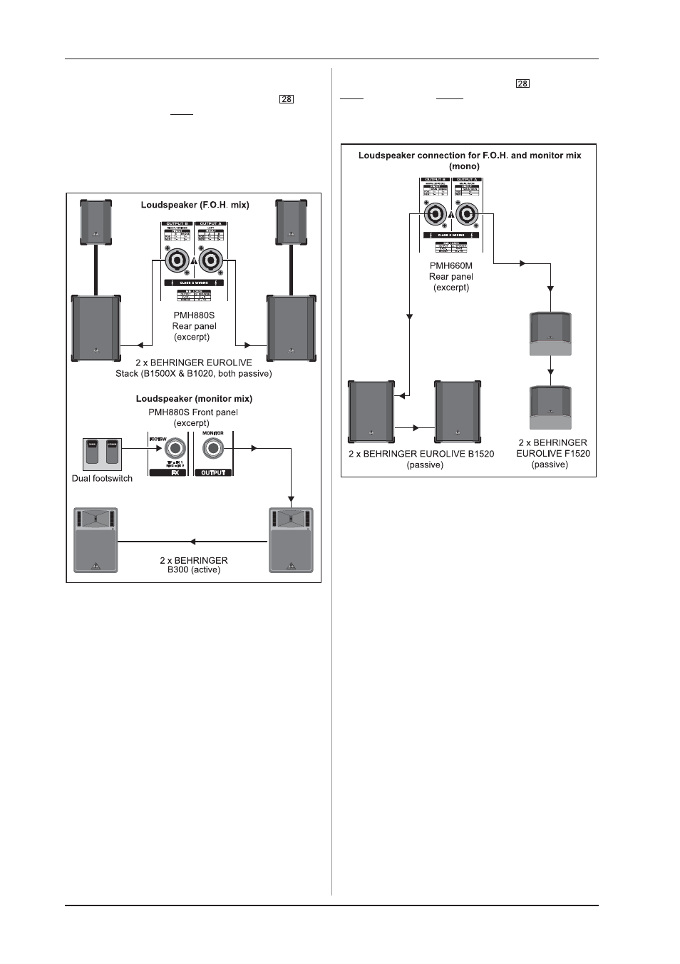 Wiring examples | Behringer PMH660M/PMH880S User Manual | Page 10 / 13