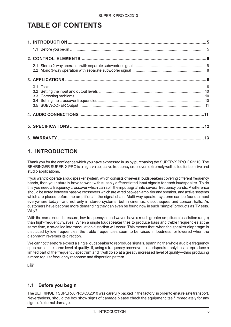 Behringer CX2310 User Manual | Page 5 / 13