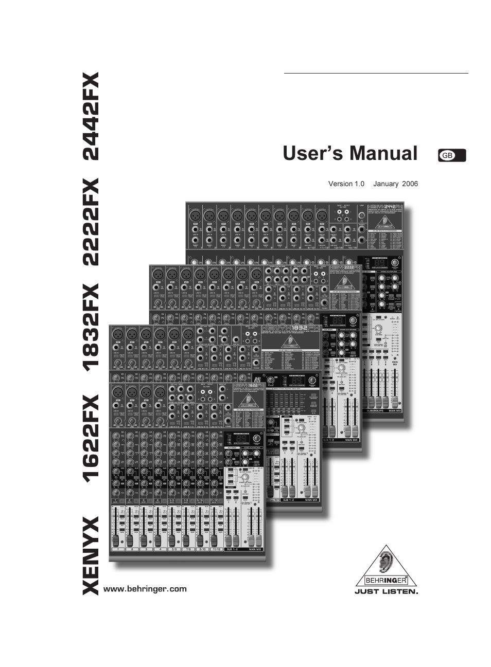 Behringer XENYX 1622FX User Manual | 17 pages