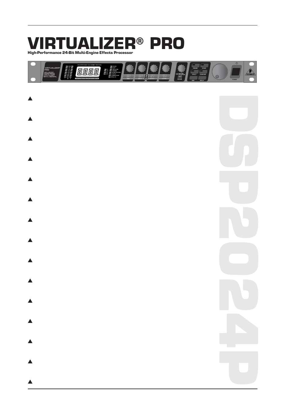 Virtualizer | Behringer DSP2024P User Manual | Page 4 / 40