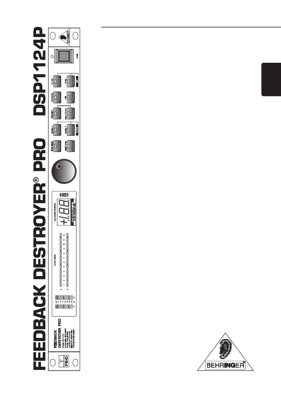 Behringer feedback destroyer pro dsp1124p User Manual | 4 pages