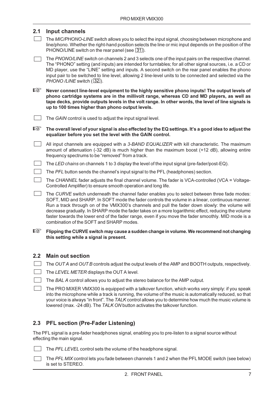 Behringer VMX300 User Manual | Page 7 / 12