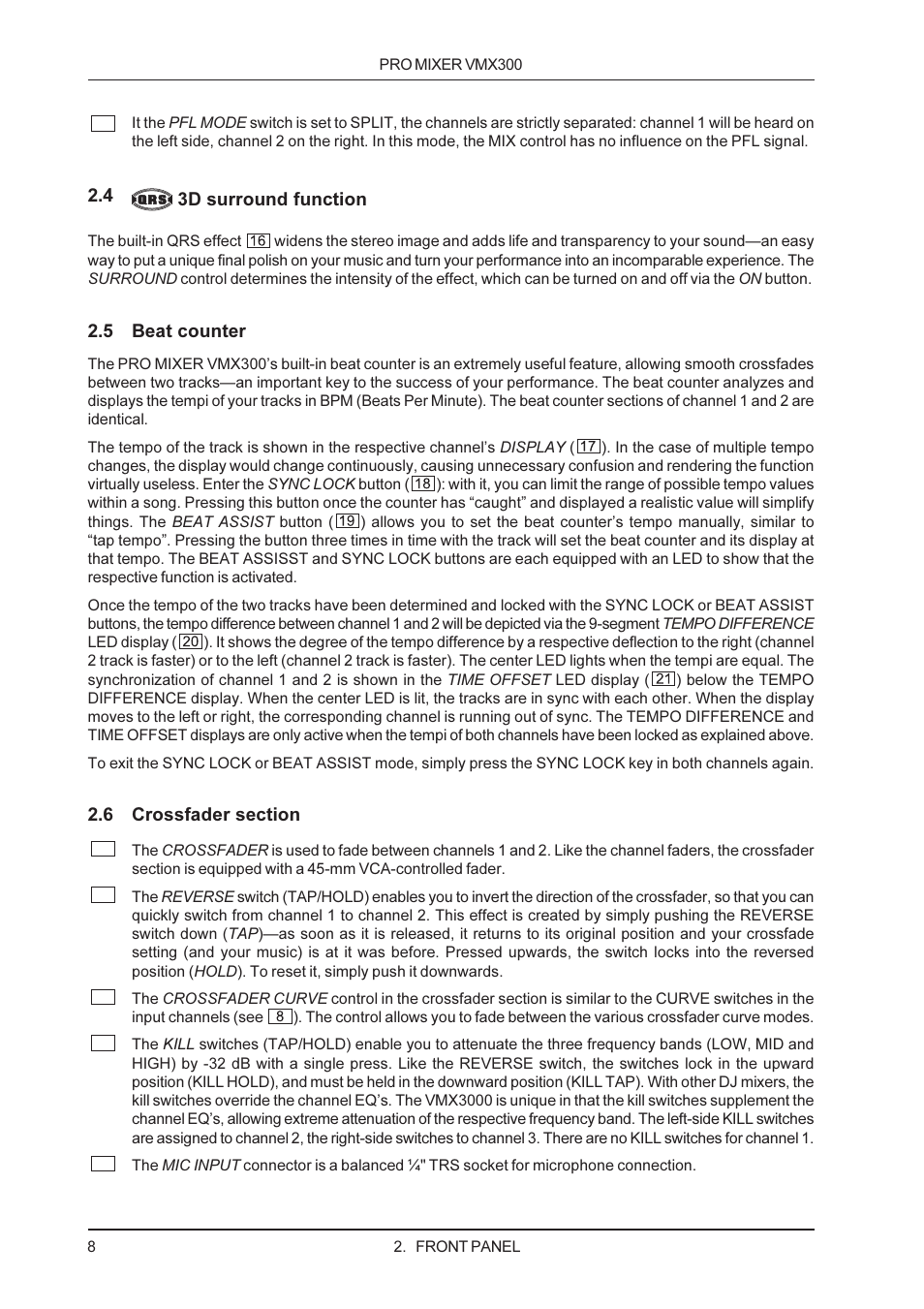 Behringer VMX300 User Manual | Page 8 / 12