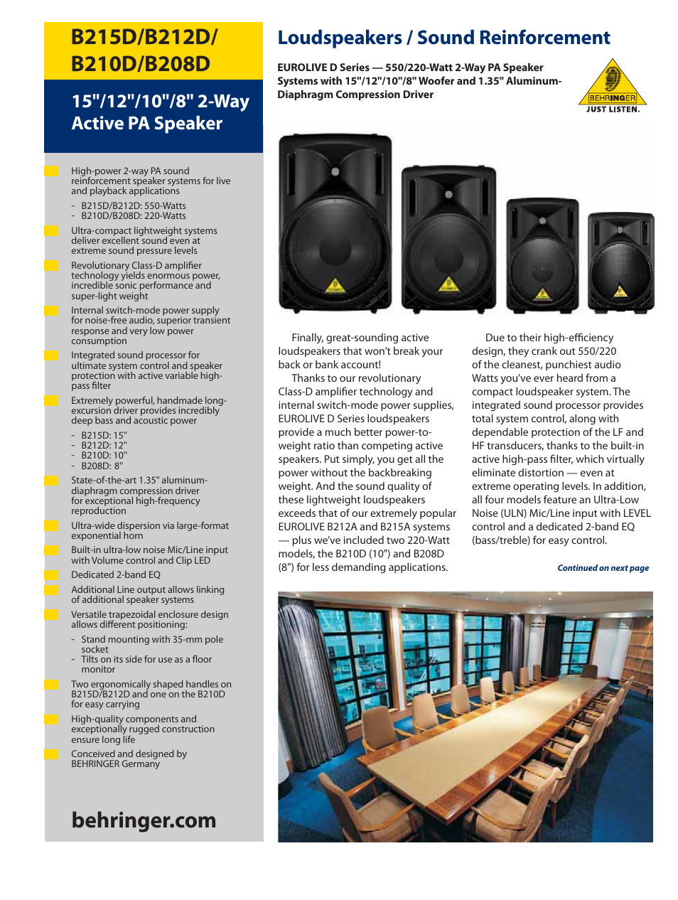 Behringer EUROLIVE B208D User Manual | 5 pages