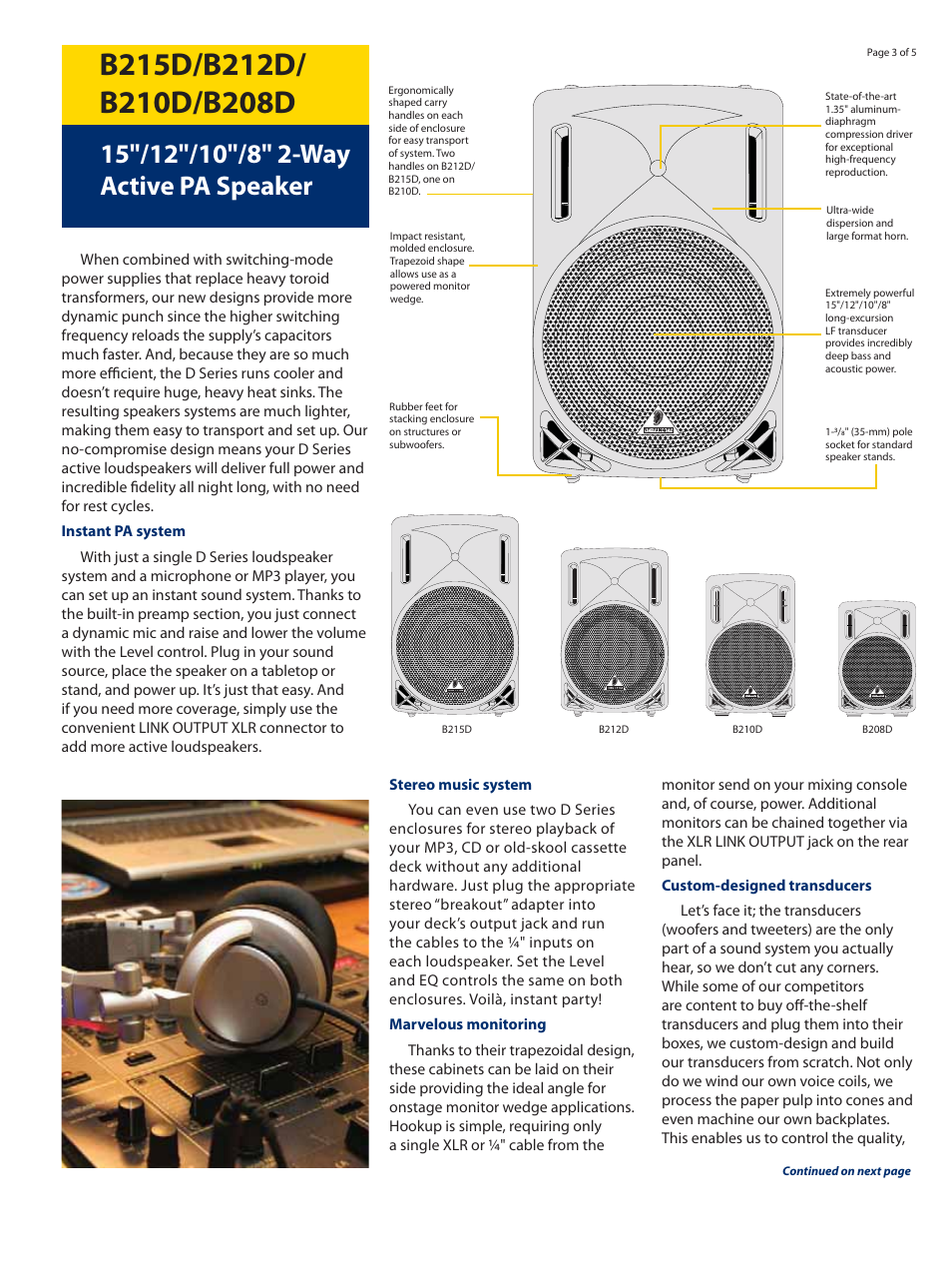 Behringer EUROLIVE B208D User Manual | Page 3 / 5