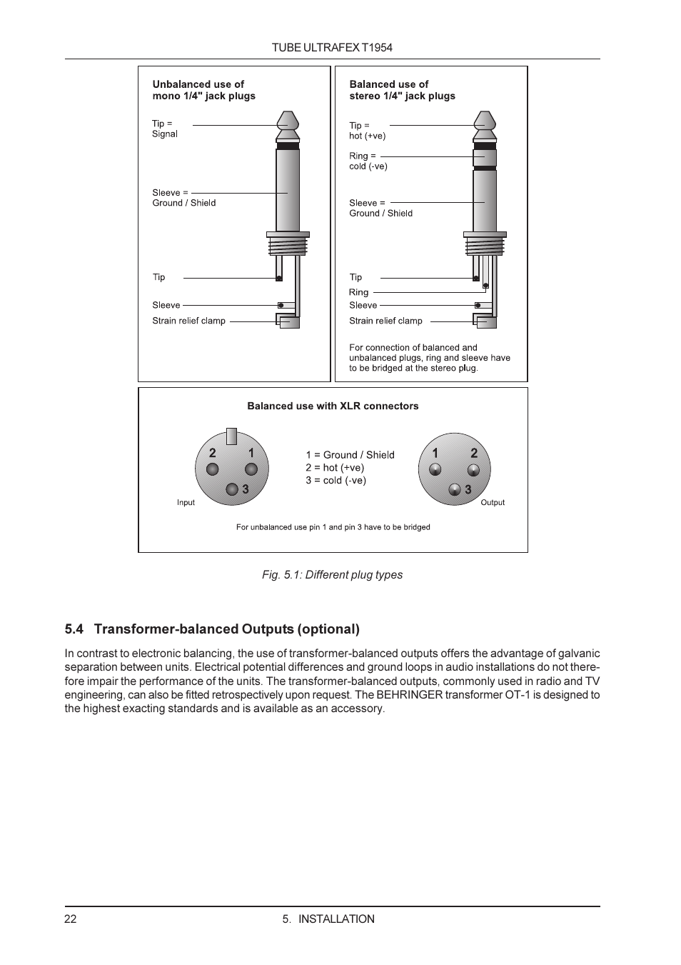 Behringer T1954 User Manual | Page 22 / 24