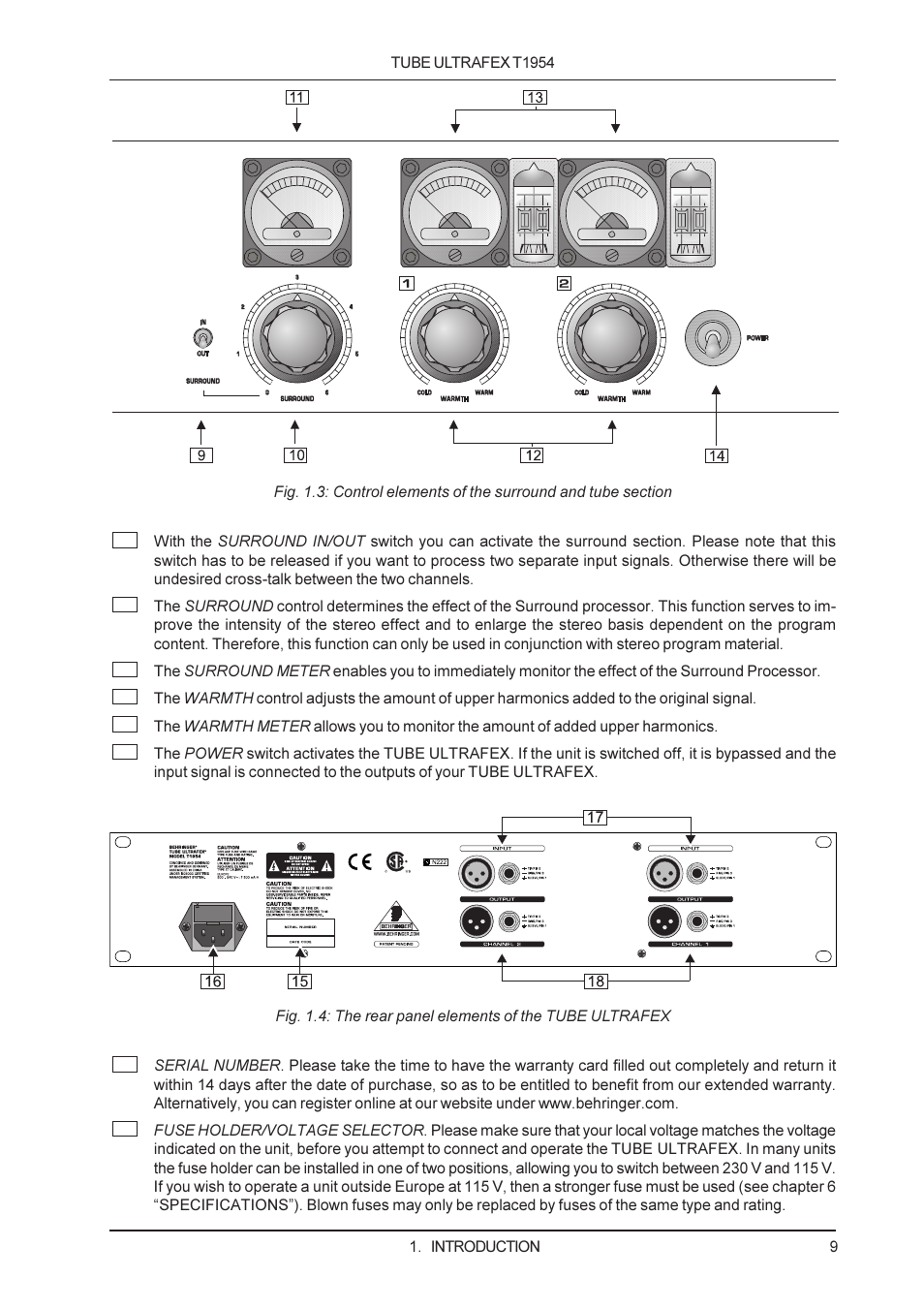 Behringer T1954 User Manual | Page 9 / 24