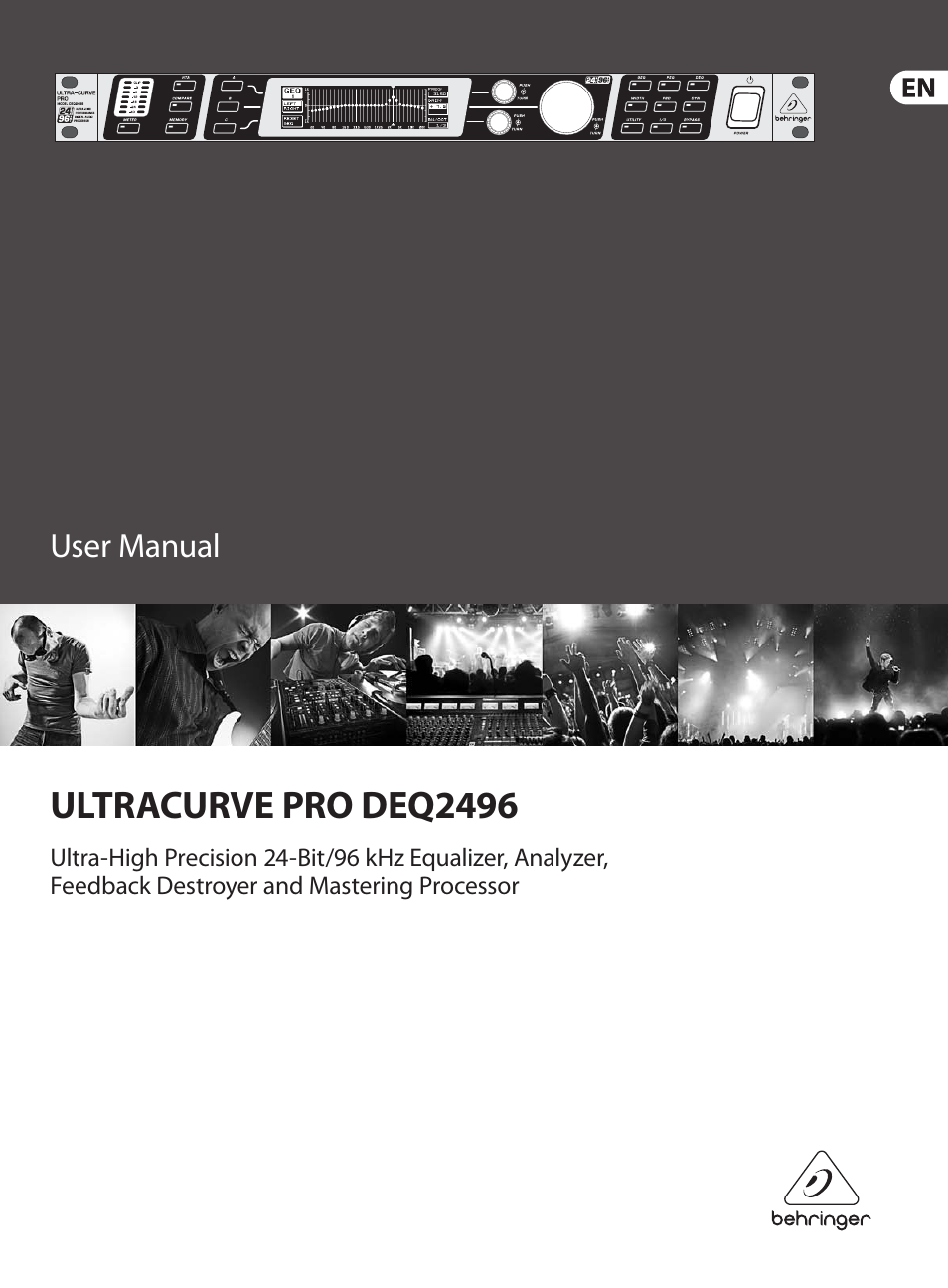 Behringer high-precision digital 24-bit/96 kHz EQ/RTA mastering processor DEQ2496 User Manual | 22 pages