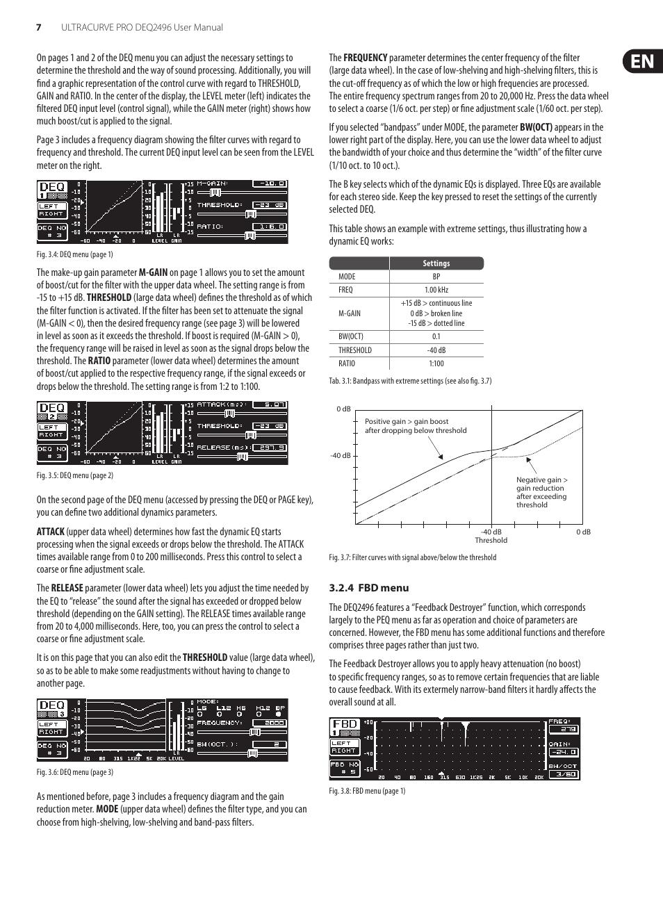 Behringer high-precision digital 24-bit/96 kHz EQ/RTA mastering processor DEQ2496 User Manual | Page 7 / 22
