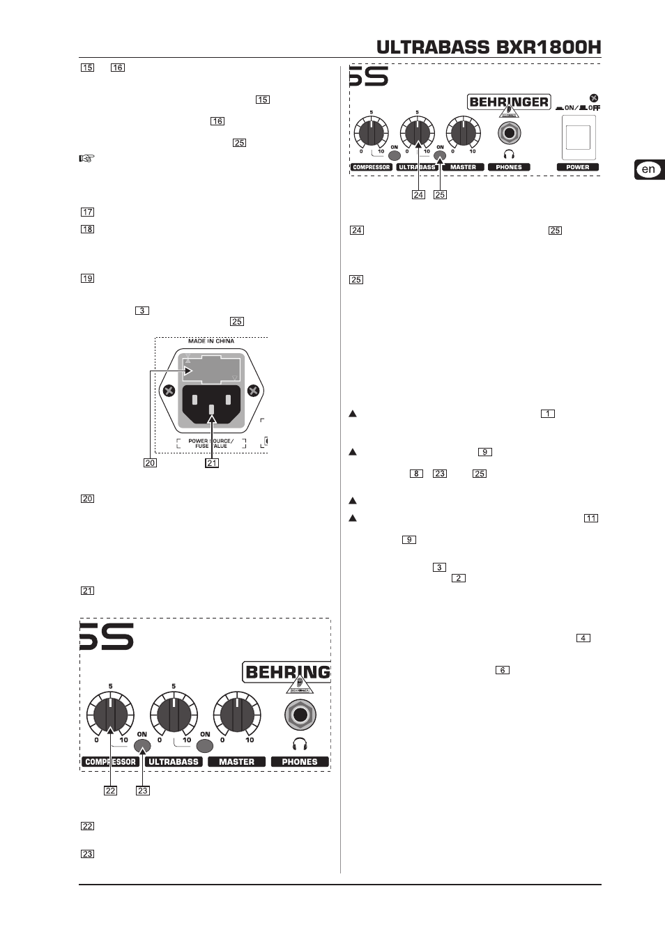 First steps, 1 connect your bass and get started, 2 sound processing | 1 the fbq equalizer, Ultrabass bxr1800h | Behringer Ultrabass Compact 180-Watt 2-Channel Bass Amplifier Head with FBQ Spectrum Analyzer BXR1800H User Manual | Page 7 / 12