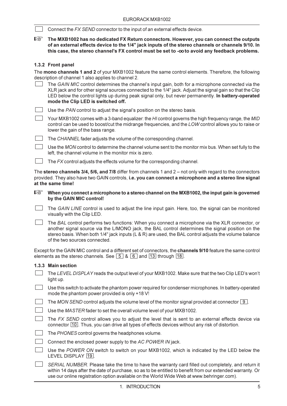 Behringer MXB1002 User Manual | Page 5 / 8