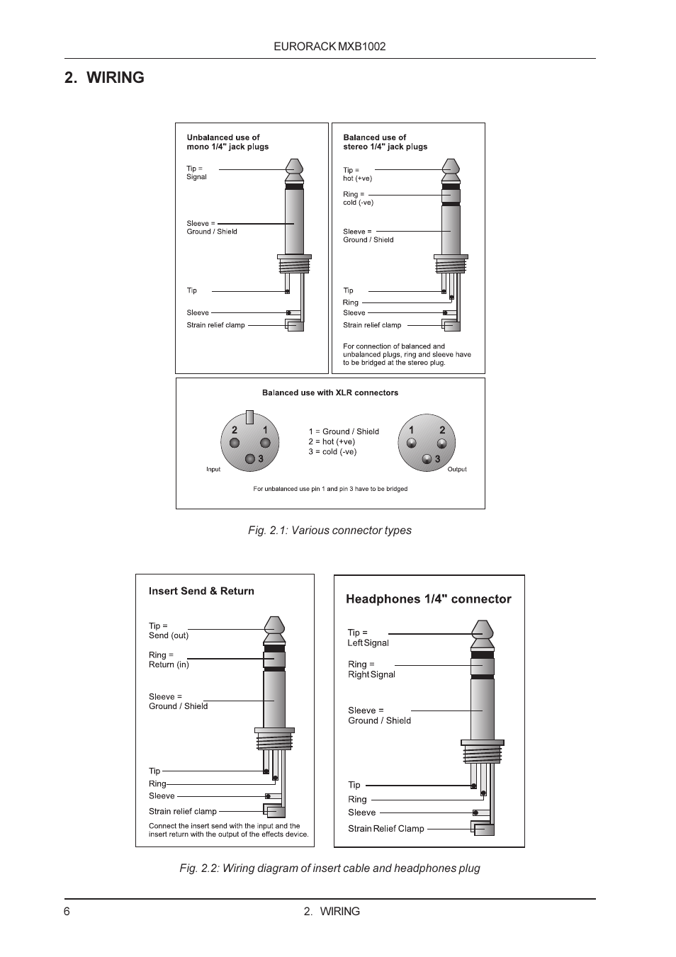 Wiring | Behringer MXB1002 User Manual | Page 6 / 8