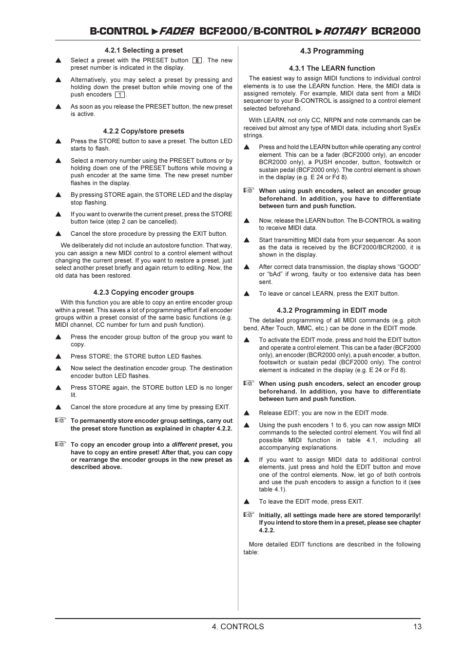 Behringer ROTARY BCR2000 User Manual | Page 13 / 19