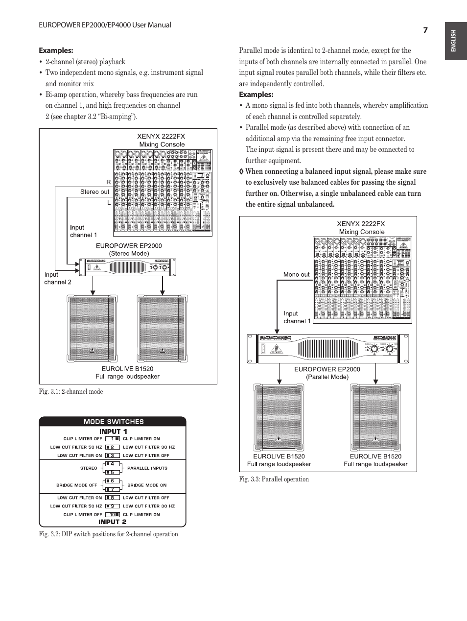 Behringer EUROPOWER Amplifier with ATR EP2000 User Manual | Page 7 / 16