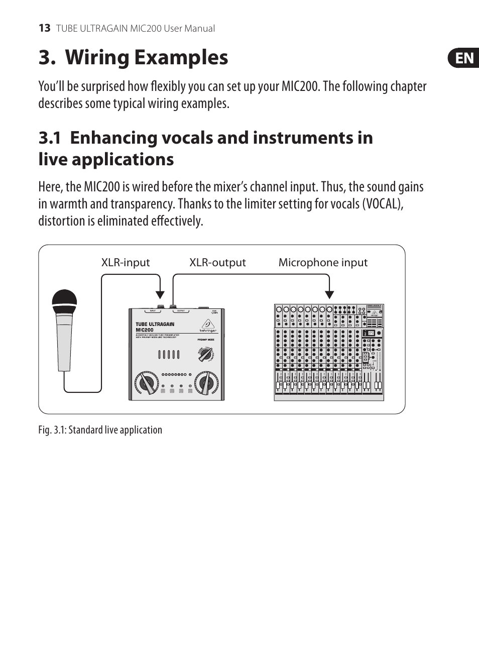Wiring examples | Behringer Preamplifier MIC200 User Manual | Page 13 / 21